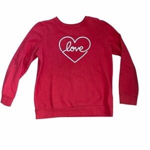 Cat & Jack Red Valentine’s Sweatshirt Girls Size XL  14/16